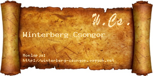 Winterberg Csongor névjegykártya
